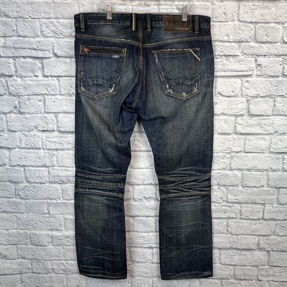 Cult of Individuality Men Rebel Cargo Zip Moto Straight Denim Jeans 38x34 (39X31 - Picture 4 of 16